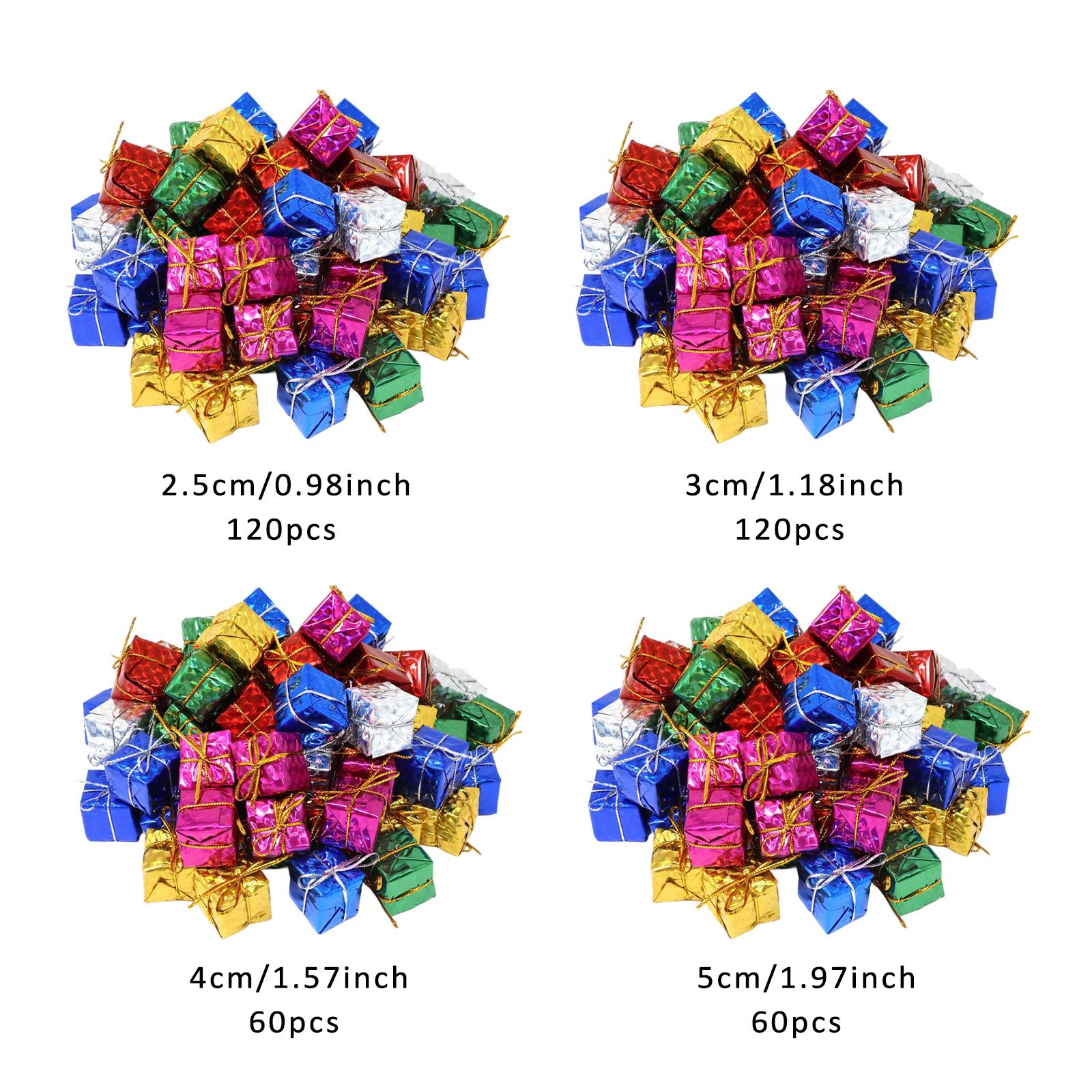120x Gift Box Christmas Tree Hanging Ornaments Christmas Tree Hanging Decorations Charm Pendants for Indoor Anniversary Yard 2.5cm