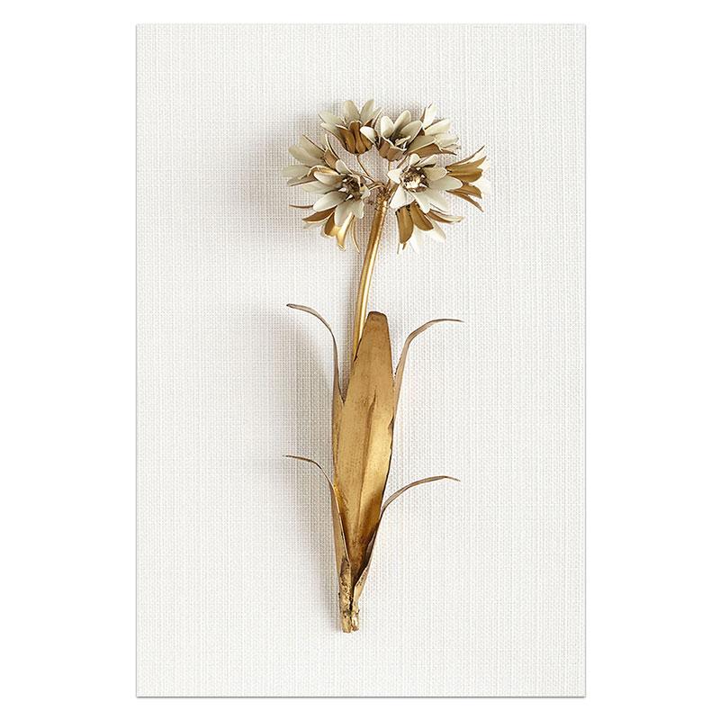 Abstraktní Golden Leaf Květina Obraz na plátně Severské rostliny Plakát Nástěnná umělecká reprodukce Obraz Moderní ulička Obývací pokoj Domácí dekorace