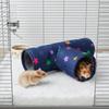 Warm Guinea Pig Tunnel House 3 Holes Pet Collapsible Tube Toy  Habitat Resting