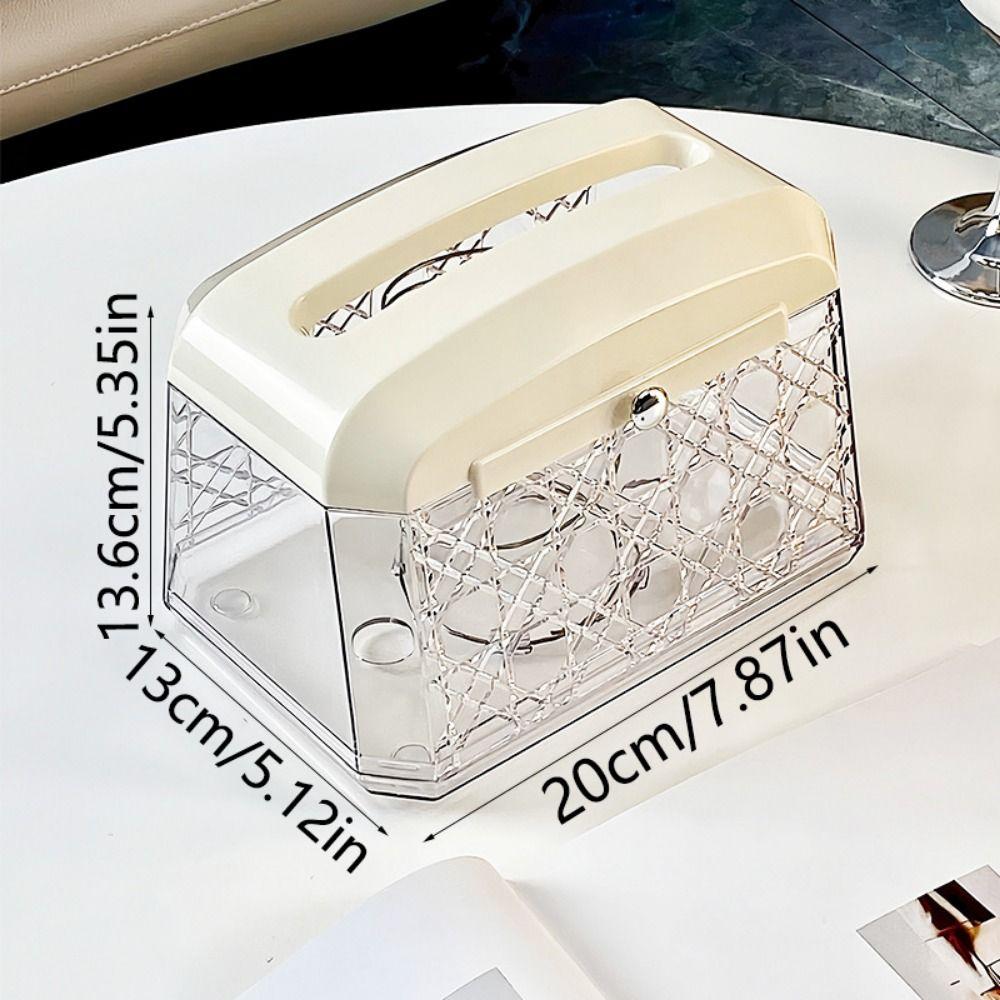 Anti-slip Bottom Tissue Box Light Luxury Napkin Case Transparent Facial Tissue Containers  Kitchen