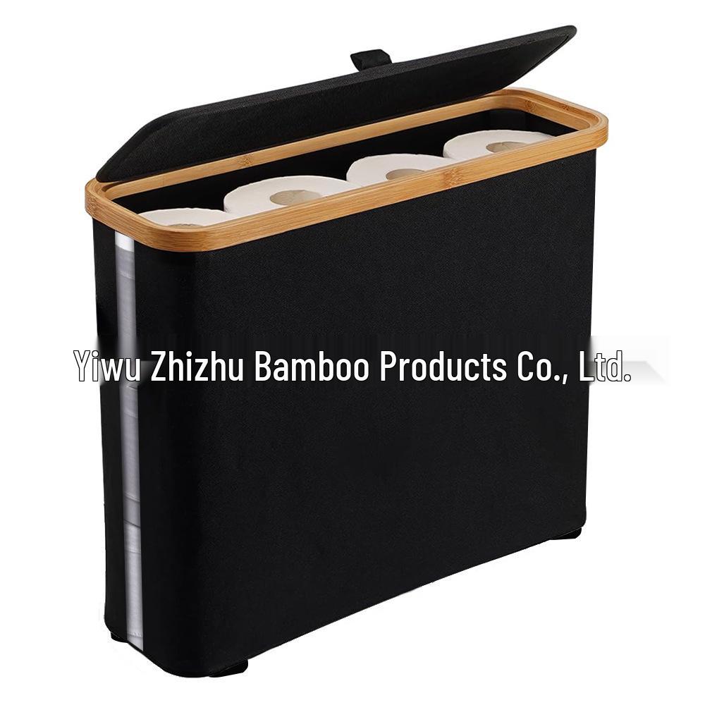 

Японская прозрачная корзина для хранения туалетной бумаги с крышкой - Пыленепроницаемая и нескользящая 45x15x35 cm чёрный