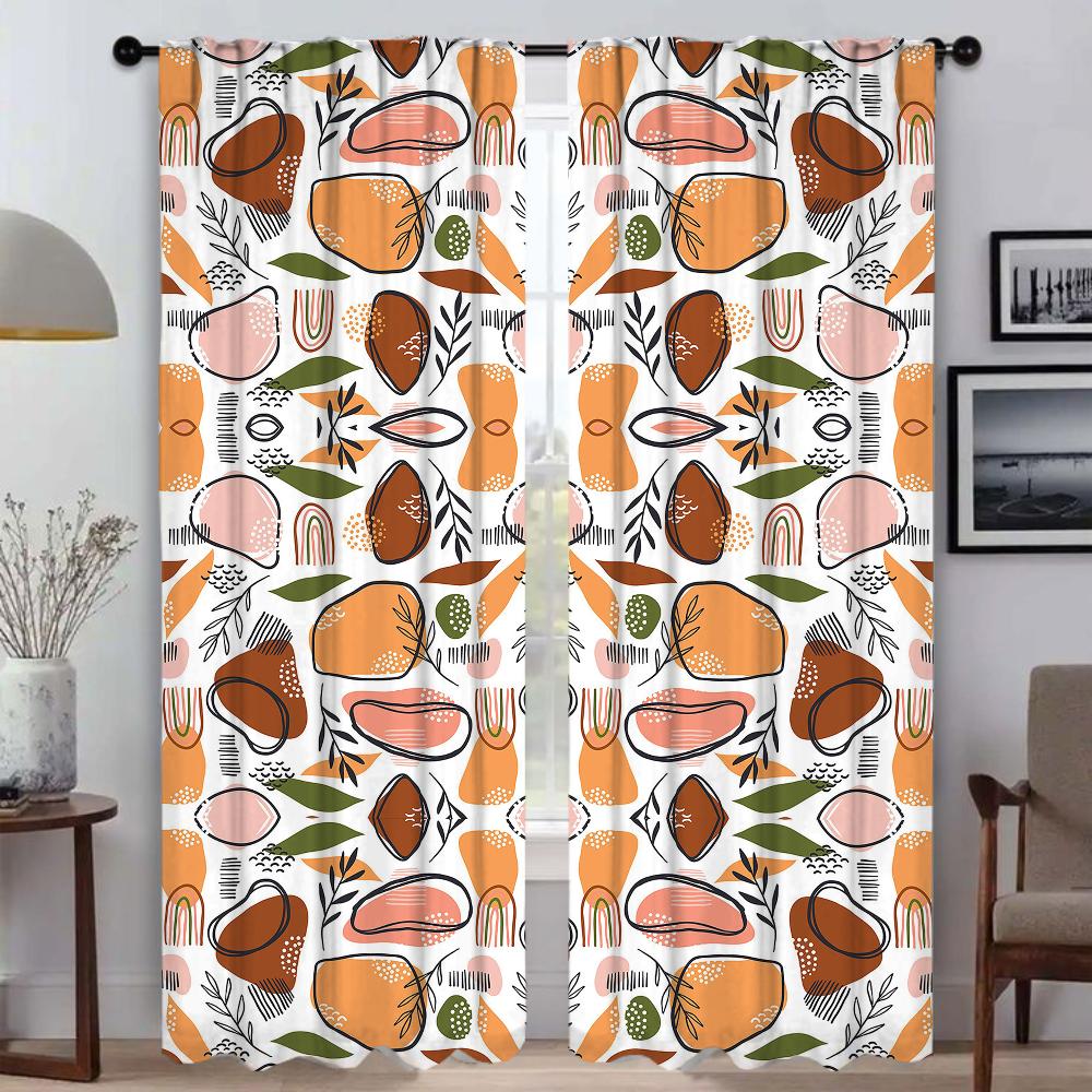 Art Pattern Home Interior Curtains Living Room Halloween Decoration Curtain Shades Tulle Bedroom Partition Darkening For Great Made Of Polyester