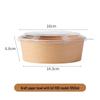 Shixun Round Kraft Paper Takeout Bowls with Lids, 1100ml (100 Sets)