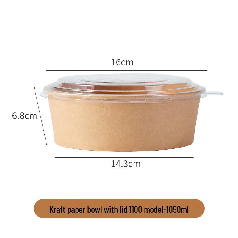 Shixun Disposable Kraft Paper Bowls with Lids