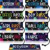 8 Pcs Outer Space Magnetic Hall Pass for Kids Classroom Pass Reble Girl Office Boy Restroom Library Pass Travel World Spaceship Planet Waterproof