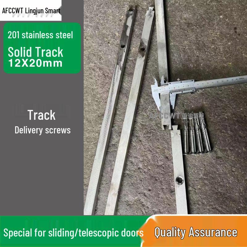 Elektrisk skjutdörr 201 Massivkärna Rostfritt stål 304 Dubbelspårig skena med expansionsskruvar