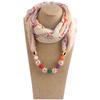 Chiffon Scarf Spring and Summer Women's Pearl Necklace Pendant Scarf Rainbow Scarf Clothing Accessories Scarf