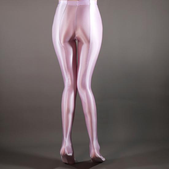 Stage Performance Leggings Glossy Shiny High Waist Fitness with Socks Stage Show Skinny Smooth Surface Yoga Trousers Women Clothing