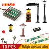 10 BUC 0,8 mm Pini LED RGB Cărămizi de Construcție Lampă USB Lumina Străzii DIY Decor Electric Oraș Cărămidă 1x1 Compatibilă Toate Mărcile