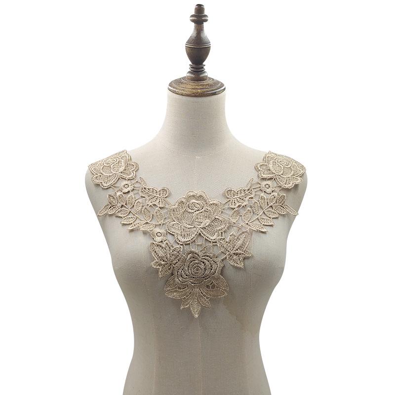 

Водорастворимый вышитый кружевной воротник - 3D-аксессуар из полого полиэстерового шелка своими руками