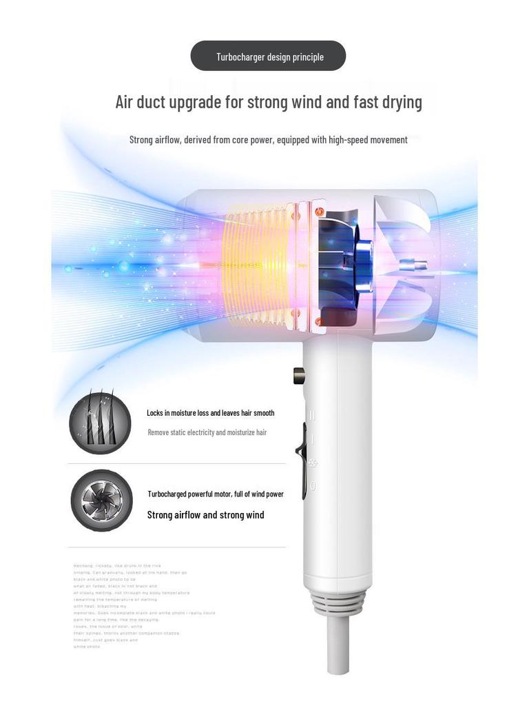 High-Power Wall-Mounted Hotel Hair Dryer with Punch-Free Installation and Customizable Logo