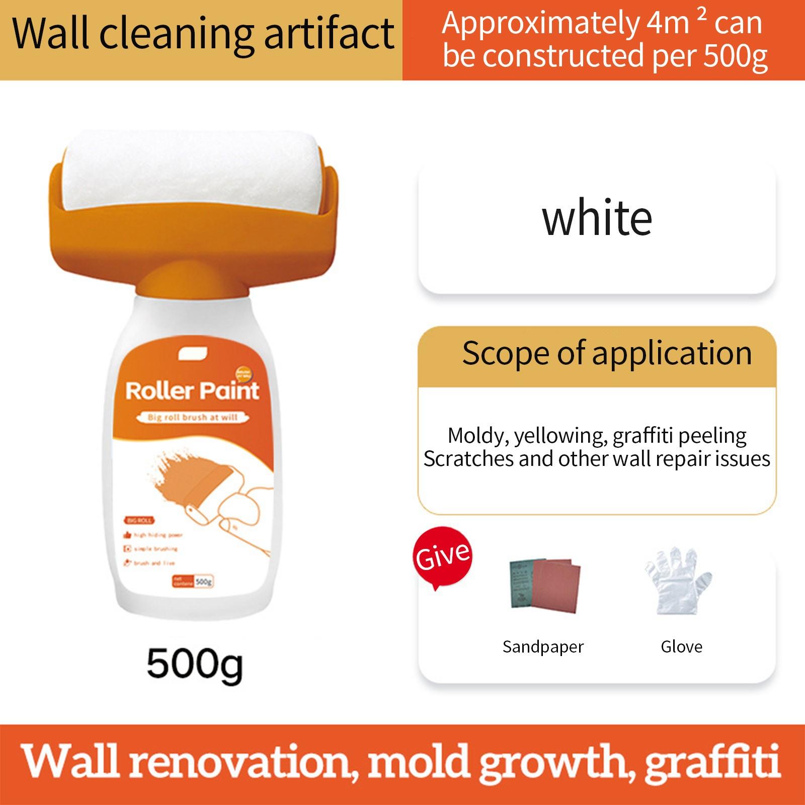 

Настенная кисть-валик, 2 в 1 краска для стен белая, настенная кисть-валик с пастой для стен для кухни, спальни, гостиной и игровой комнаты One Size