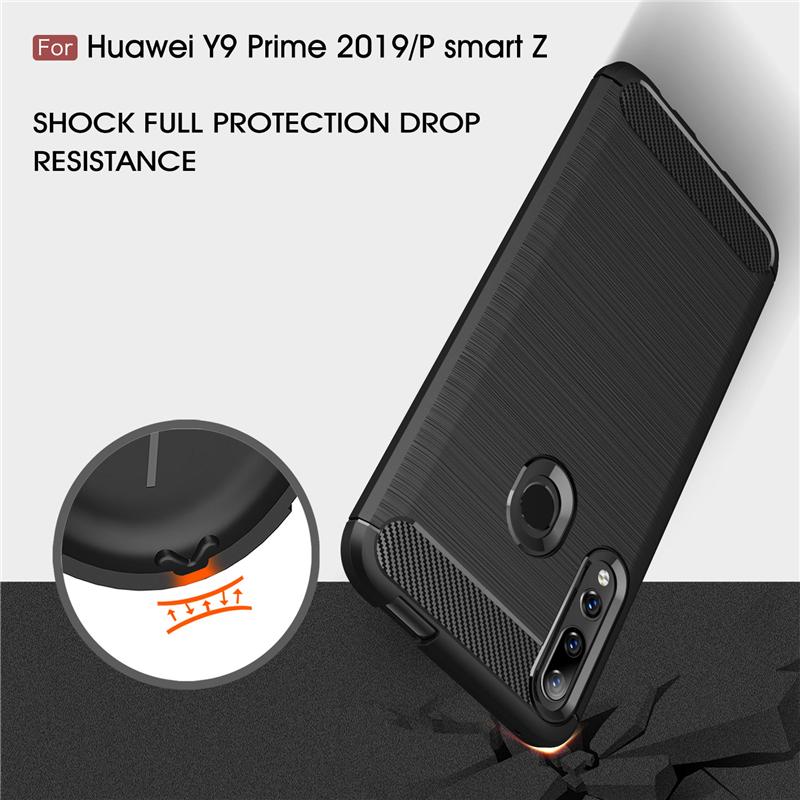 Etui na Huawei Honor 9X Etui Odporne na wstrząsy Bumper Pokrowiec z włókna węglowego na Huawei Honor 9X Pokrowce Fundas na Huawei Honor 9X STK-LX1