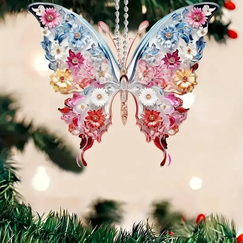 Cute Beautiful Girl Love Symbol Acrylic Flat Butterfly Exquisite Christmas Pendant Car Pendant