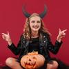 Yousheng Djevelhorn Hodebånd Realistiske Oksehorn Kostymetilbehør Gotisk Halloween Utkledning Hårbøyle for Halloween Julefest Cosplay-arrangementer