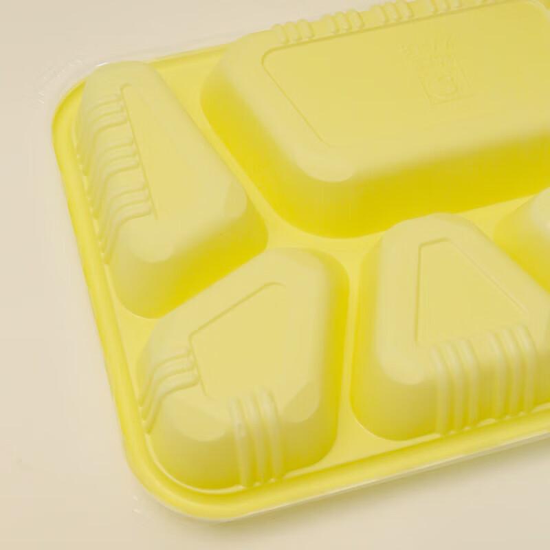 Disposable Rectangular 4-Compartment Lunch Box with Lid