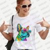 Dog Shirt Gift for Frenchie Mom Dog Streetwear Graphic Y2k Tops Unisex Short Sleeve Tees Blouses Harajuku TShirt Female Clothing