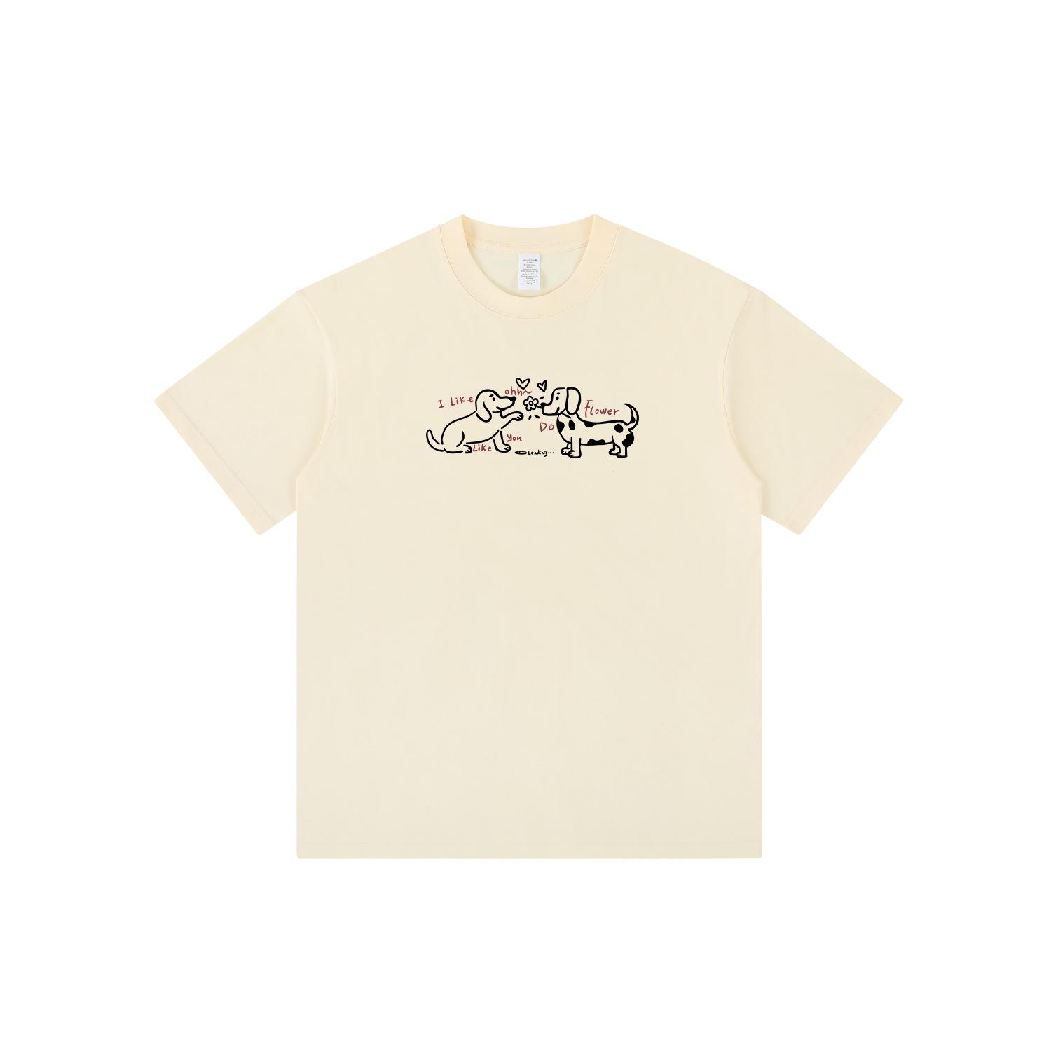 

Милая футболка с принтом щенков, женская, в стиле ретро, приталенная, повседневная, с коротким рукавом XXL бежевый