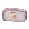 Transparent Pencil Case Cute Cartoon Pattern Large Capacity Waterproof PVC Pen Case Pencil Storage Bag Purple Bear Bunny