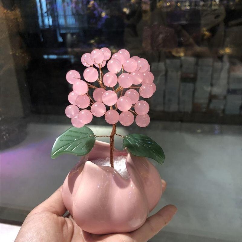 Crystal Ornament Miniatures Creative Sculptures Cartoon Cute Crystal Tree Ornaments Living Room Decorative Crafts Accessories