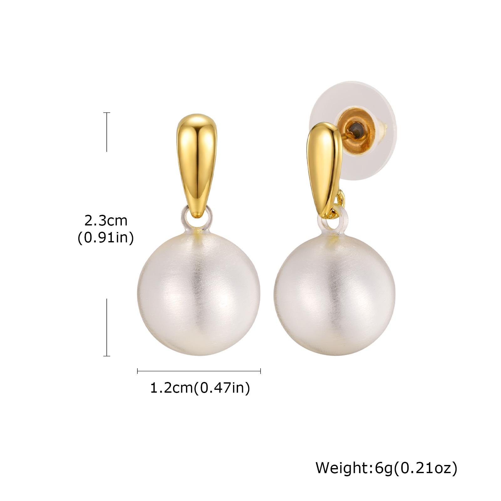 New French Elegant Brushed Ball Pendant Stud Earrings Minimalist Korean Fashion Jewelry Women Sweet Party Wedding Jewelry