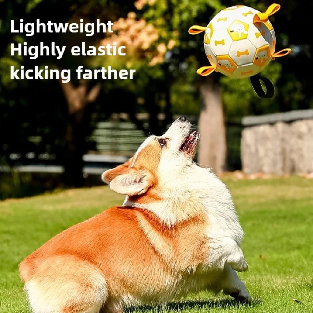 Dog outdoor chewing toy that is durable, bite-resistant and makes sound - inflatable football toy