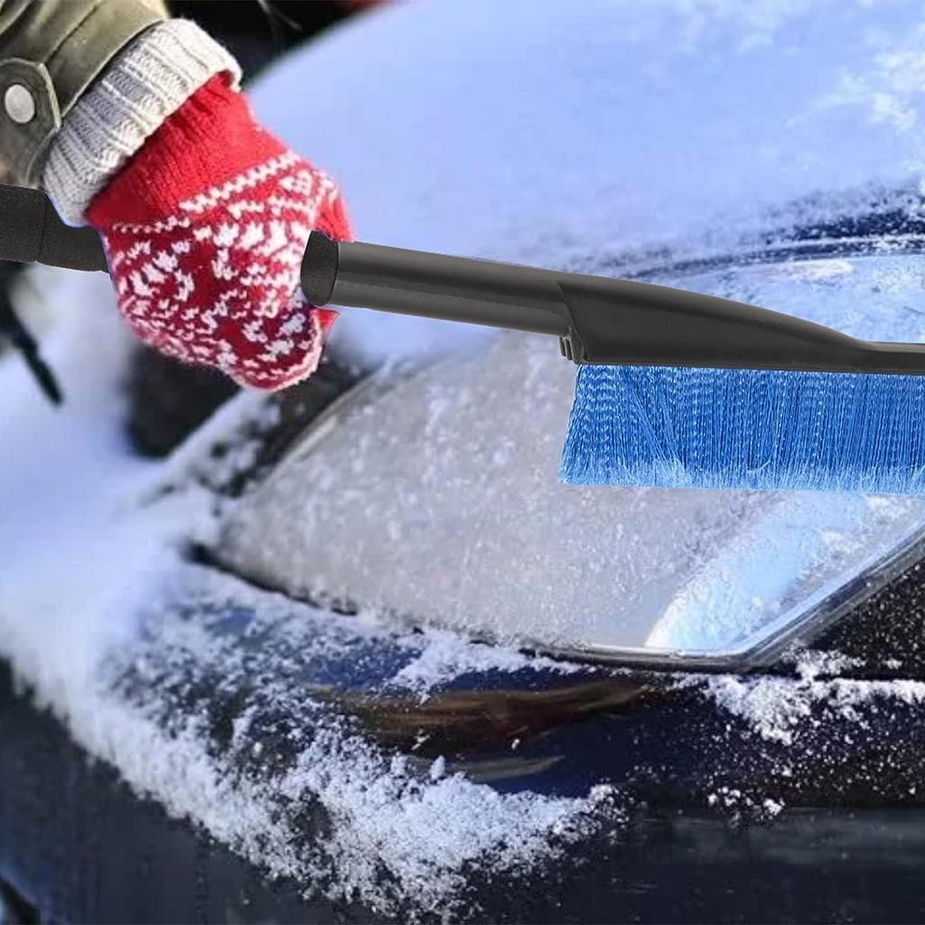 Car Ice Scraper Snow Brush, 2 In 1 Car Cleaning Brush, Snow Brush, Car Snow Brush, Retractable Winter Snow Brush with Non-Slip Foam Handle