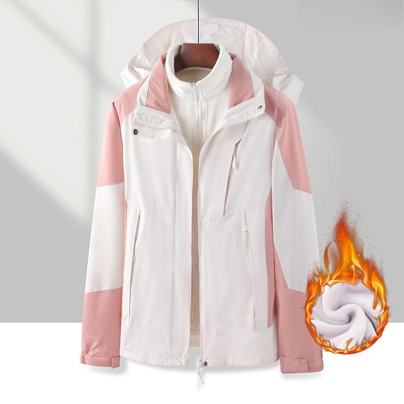 Jacket Men's and Women's Two-piece Set, Liner Fleece Thickened Overalls