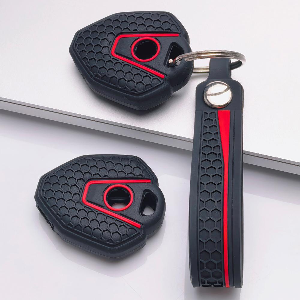 Moto Key Cover for CFMOTO 450MT Mt450 800MT 650MT 700MT 125NK 250NK 400NK with Keychain Honeycomb Texture Shockproof Motorbike Key Sleeve Accessory