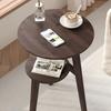 Small Bamboo Table, Small Coffee Table, Sofa Side Cabinet, Solid Wood Small Round Table Movable Living Room Side Table