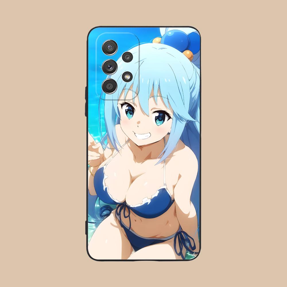 Konosuba Aqua Matte TPU Mobile Phone Case for Samsung Galaxy A56 55 54 53 52 51 36 35 34 23 16 15 5G Colorful Cover