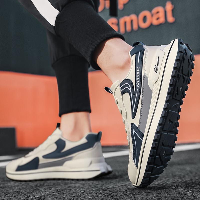 Warrior Thick Sole Rebound Shock Absorption Non-Slip Wear-Resistant Increased Low-Top Dad Shoes Men sneakers Light-Blue WXP(WZ)-089602