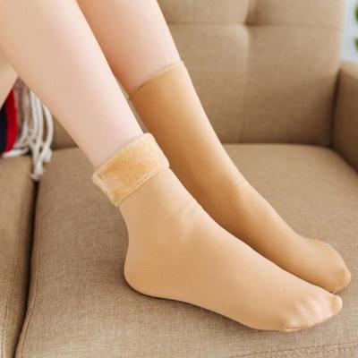 Winter Damen Verdicken Thermische Schneesocke Nahtlose Samtstiefel Boden Schlafsocken