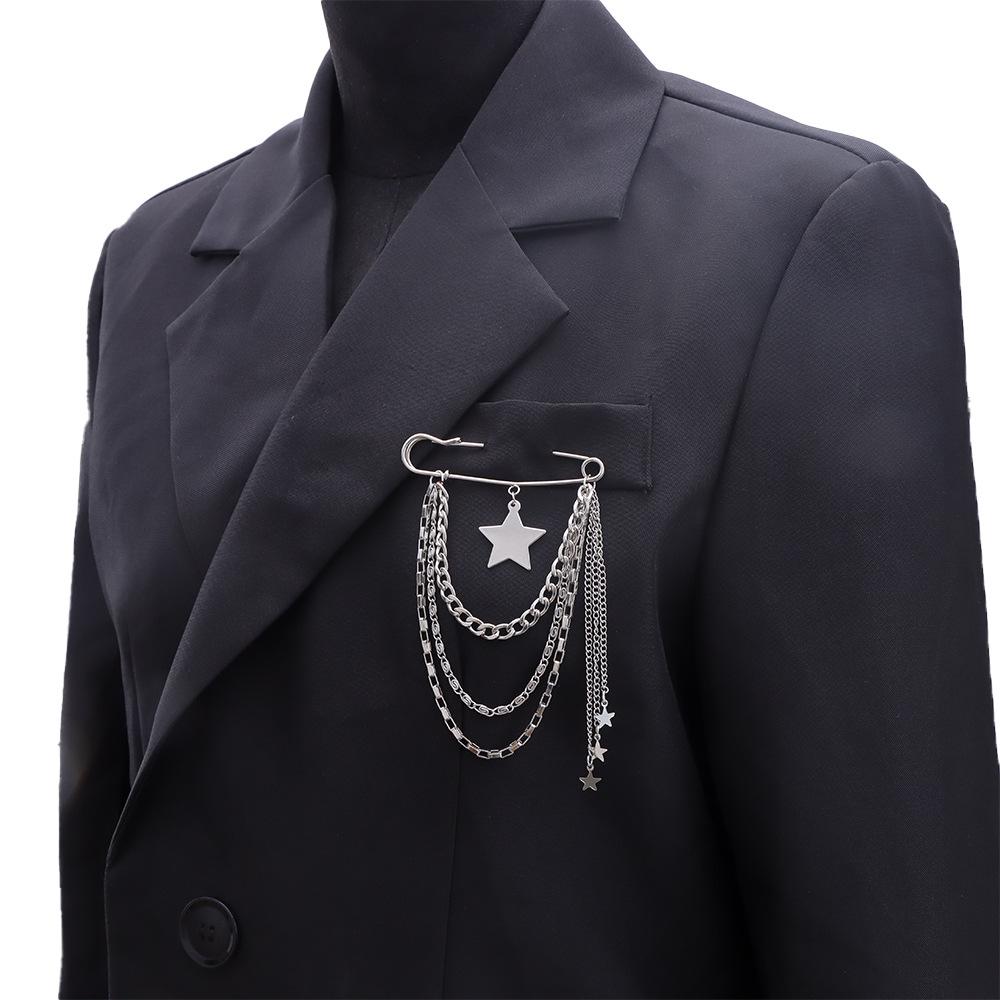 Unisex Skull & Spider Web Bear Pearl Star Brooch - Creative Hip Hop Fashion Pin