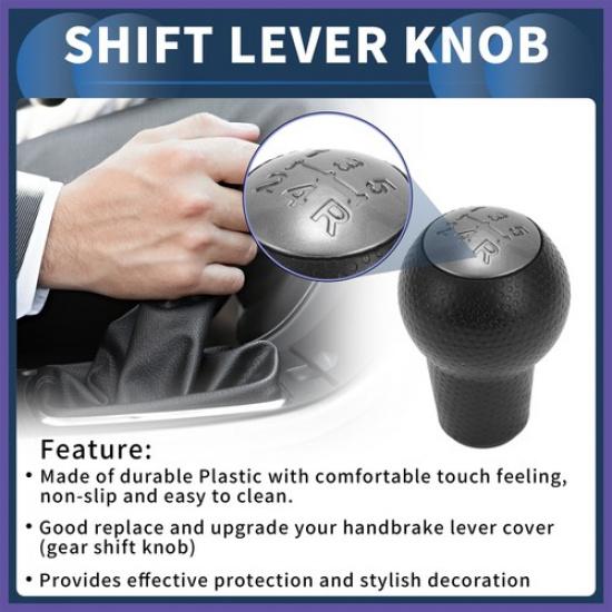 5 Speed Gear Shift Knob For Honda Fit 02-08 Plastic Black Titanium Tone
