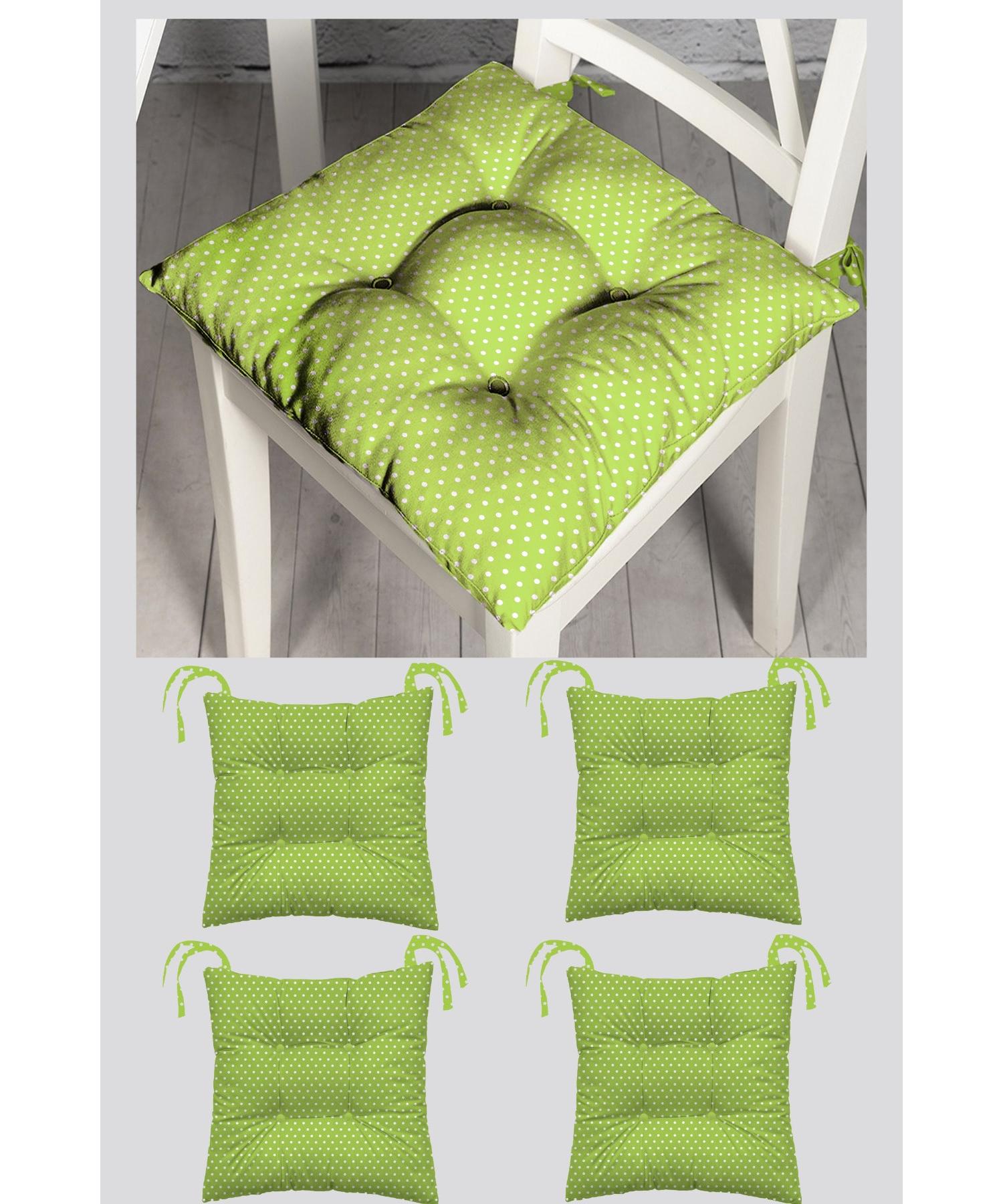 

Зеленый горошек Pofidik Набор подушек для стула из 4 предметов