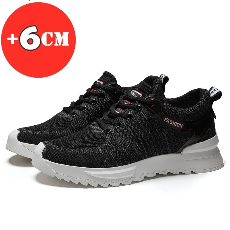 

Модные кроссовки Мужская обувь на платформе Обувь с высоким подъемом для мужчины Повседневная обувь для увеличения роста Стелька 6 см Спортивная обувь 38 чёрный