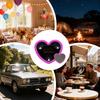 Gevrkjenp Car LED Light - Heart Shape Solar Window Light, Neon Mini LED Light