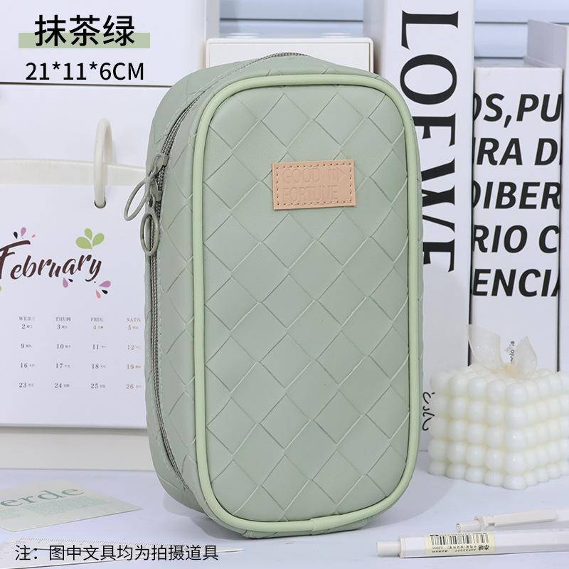 Multifunkční pouzdro na tužky s velkou kapacitou, přenosné pouzdro na tužky vysoké hodnoty, korejský tkaný držák na pera, krabička na psací potřeby, šestivrstvá úložná taška.