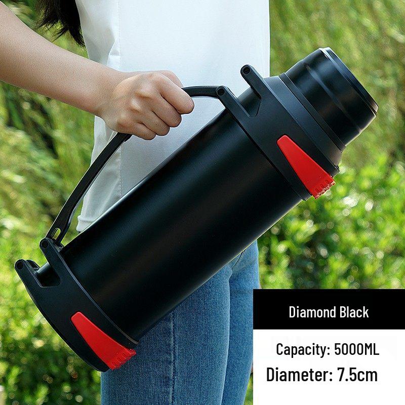 304 Stainless Steel 5L Thermos Flask - Large Capacity, Portable for Men & Women, Outdoor Car Use, Household Hot Water Bottle