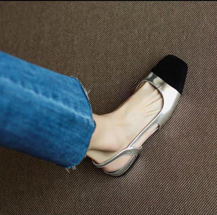 Baotou Roman sandals women's flat and versatile 2025 new summer small fragrant color matching British style women's sandals