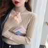 Pit Strip Half Turtleneck Bottom Shirt with Sweater Female Autumn and Winter White Chic Top Black Sweater