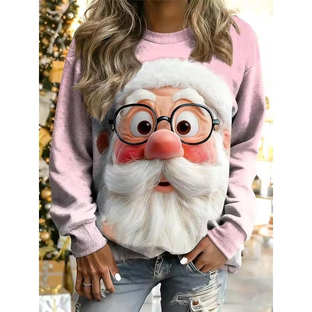Women's  Animal Cat Printed Sweatshirt 3D Print O-Neck Long Sleeve Tops Women's Apparel Streetwear Fall Winter Pullover