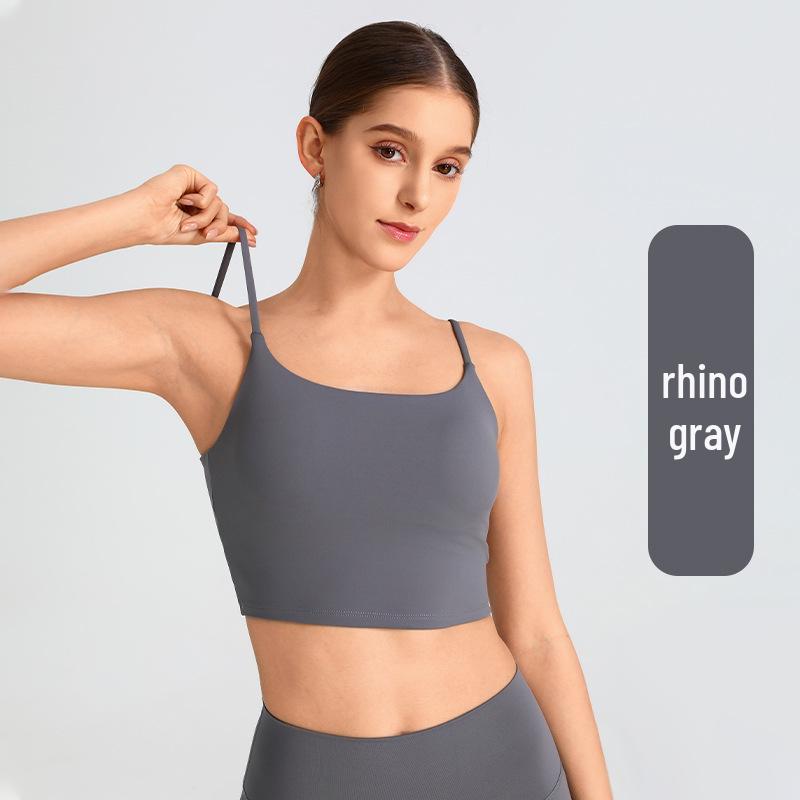 

Women s Seamless Yoga Tank Top with Chest Pad - Square Neck, Spaghetti Straps XX Large