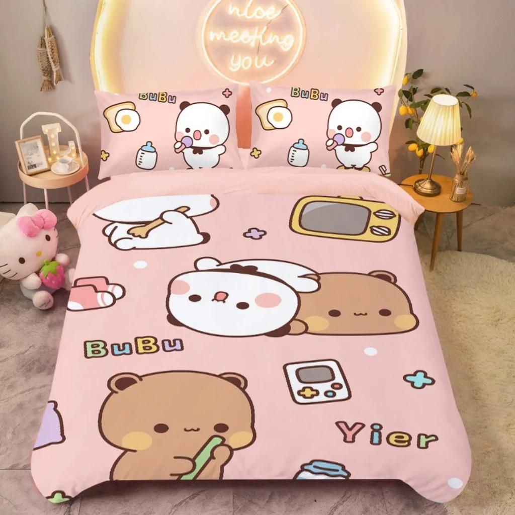 Comforter Lovely Children'S Kawaii Bubu And Dudu Comforter Bed Single Twin Full King Queen Size Bedding Set Kids