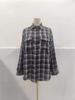 2026 Women's Autumn-Winter Loose Plaid Pocket Shirt: Casual European & American Style
