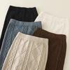 Autumn and Winter Thickened Wool Knitted Skirt for Women, New Style, Fried Dough Twists, Mid-length, Straight-cut, Hip-hugging, One-step Skirt