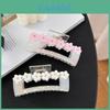 Large Square Hair Claw Clip Elegant Floral Design For Stylish Women In Pink And White