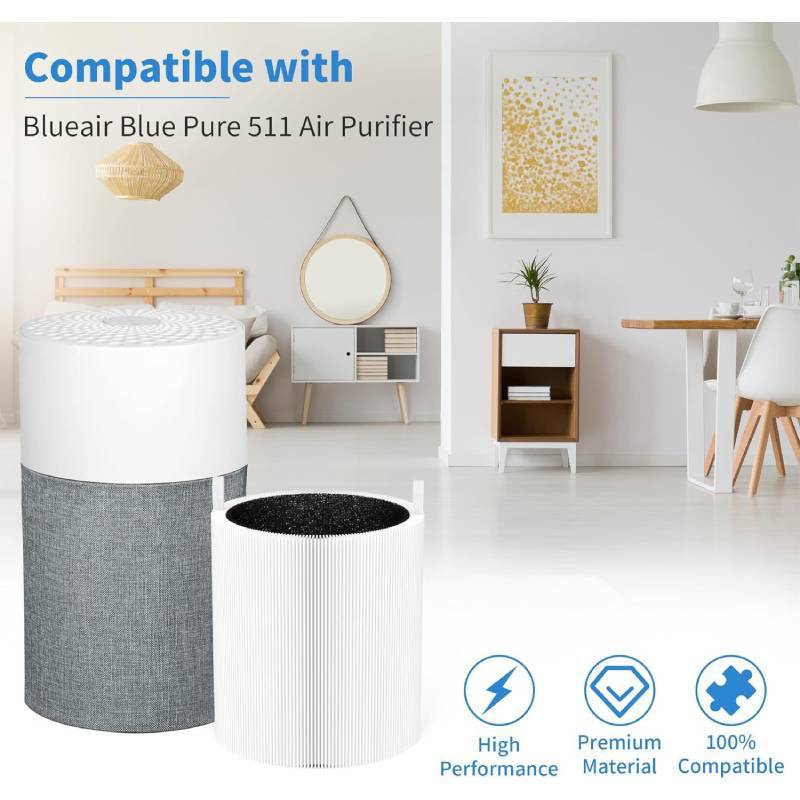 Air Purifier Filter Compatible With Blueair Blue Pure511 Hepa Filter For Formaldehyde And Smoke