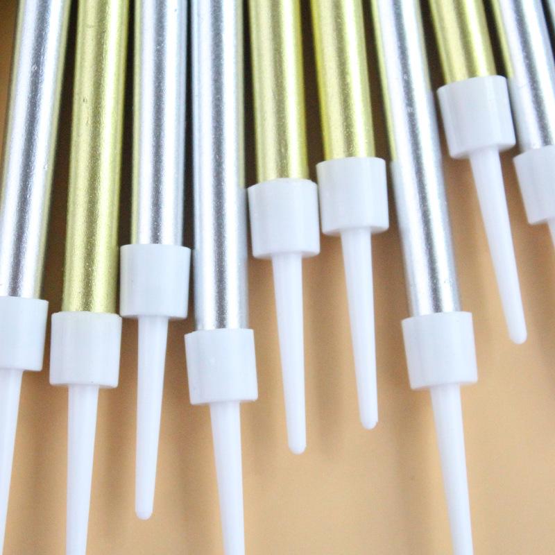 New Style Suction Card Pack of 8 Gold-plated Thick Candles, Creative Wedding Decoration, Adult Birthday Party Candles